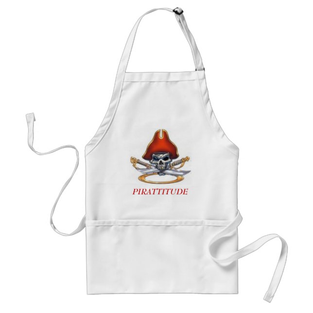 pirate-skull-red, PIRATTITUDE Standard Apron (Front)