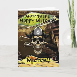 Pirate Skull  Ship cannon Card