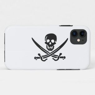 Pirate skull  silhouette - Choose background colou iPhone 11 Case