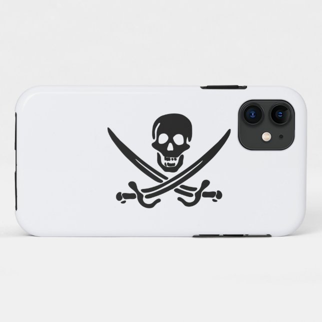 Pirate skull  silhouette - Choose background colou Case-Mate iPhone Case (Back (Horizontal))