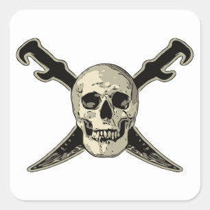 Pirate (Skull) - Square Stickers, Glossy Sticker