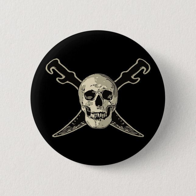 Pirate (Skull) - Standard, 2¼ Inch Round Button 6 Cm Round Badge (Front)