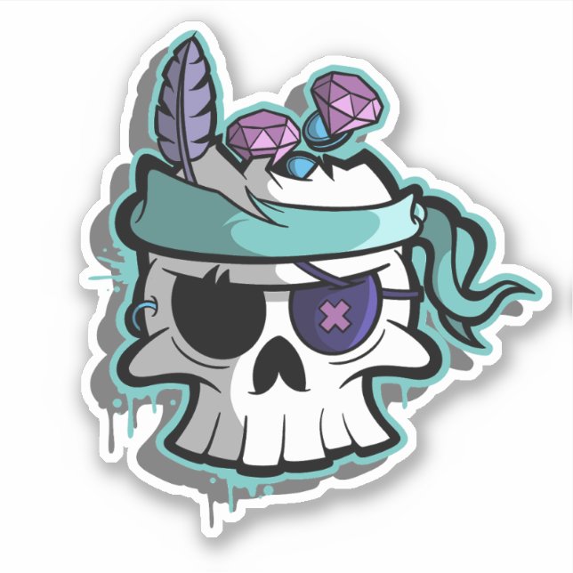 Pirate Skull Sticker (Front)