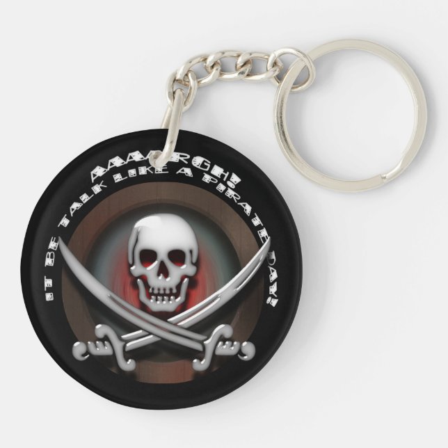 Pirate Skull & Sword Crossbones - TLAPD Key Ring (Back)