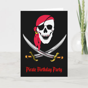 Pirate Skull & Swords Birthday Party Invitation