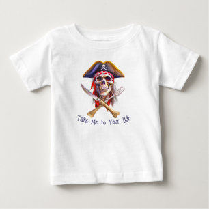 Pirate Skull Take Me to Your Lido for Kids Baby T-Shirt