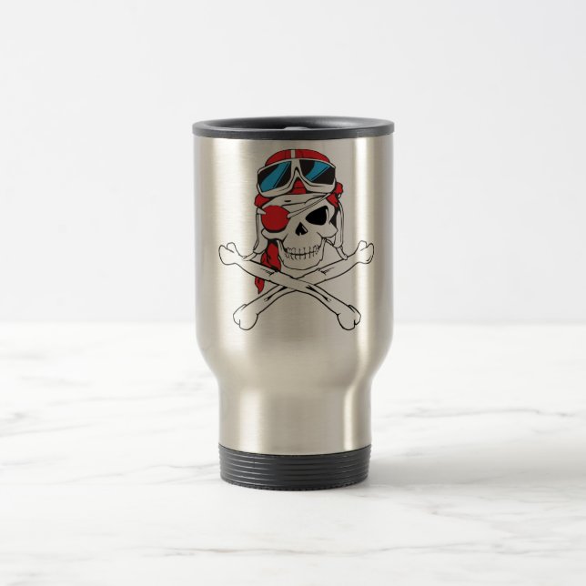 Pirate Skull Travel Mug (Center)