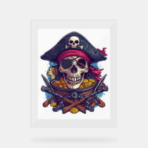 Pirate Skull Treasure Acrylic Sign