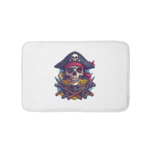 Pirate Skull Treasure Bath Mat