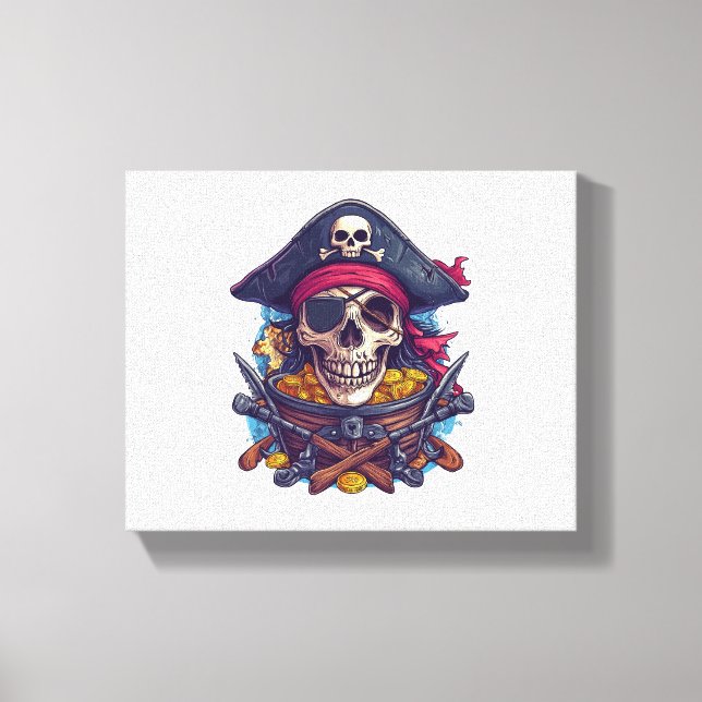 Pirate Skull Treasure Canvas Print (Front)