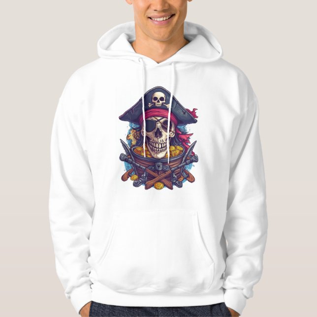 Pirate Skull Treasure Hoodie (Front)