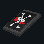 Pirate Skull TriFold Nylon Wallet<br><div class="desc">Pirate Skull Cartoon</div>