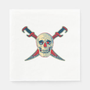 Pirate (Skull) - White Standard Luncheon Paper Na Napkin