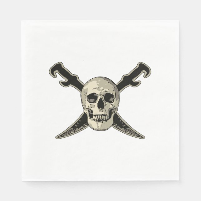 Pirate (Skull) - White Standard Luncheon Paper Nap Napkin (Front)