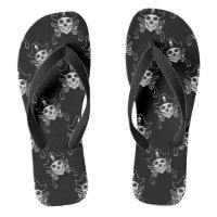 Pirate Skull, Wide Straps, Womens 8/9 - Mens 7/8