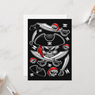 Pirate Skull with Crossed Sabres Invitation
