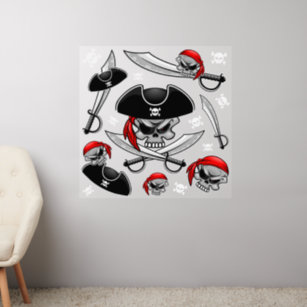 Pirate Skull with Crossed Sabres Wall Decal