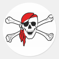 Pirate Skull with Red Scarf