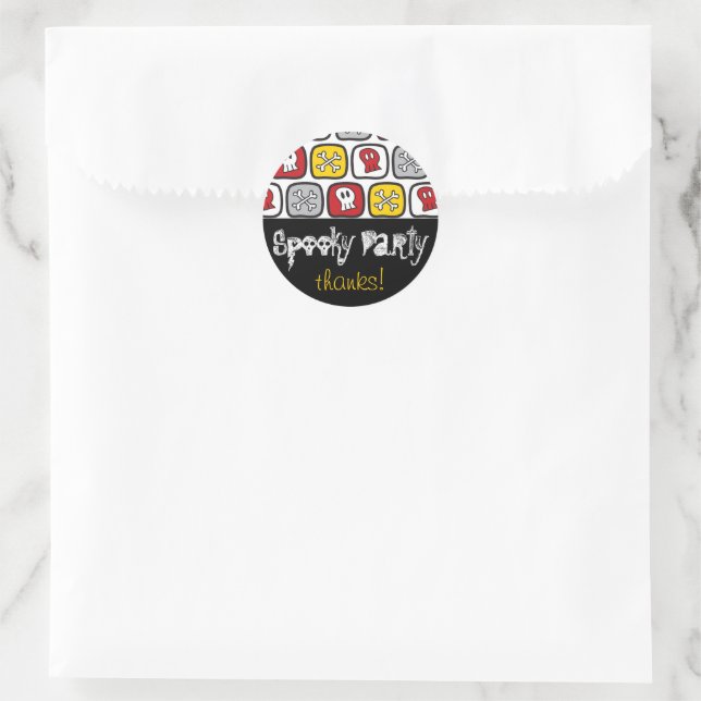 Pirate Skulls & Bones Boy's Birthday Party Classic Round Sticker (Bag)