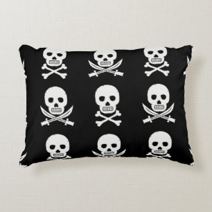 Pirate Skulls Crossbones Seamless Pattern Decorative Cushion