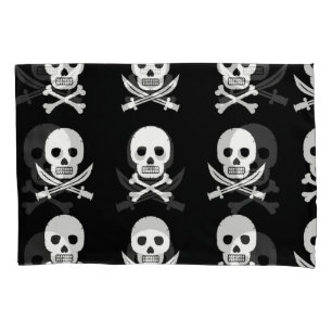 Pirate Skulls Crossbones Seamless Pattern Pillowcase