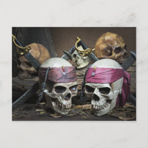 Pirate Skulls postcard