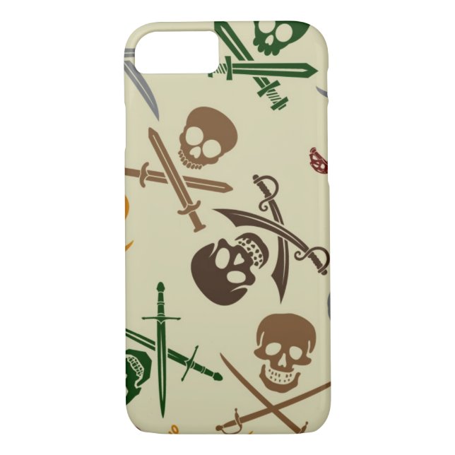Pirate Skulls with Crossed Swords Case-Mate iPhone Case (Back)