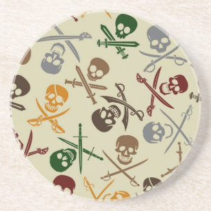 Pirate Skulls with Crossed Swords Coaster