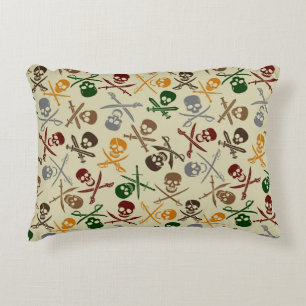 Pirate Skulls with Crossed Swords Decorative Cushion