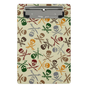 Pirate Skulls with Crossed Swords Mini Clipboard