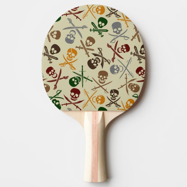 Pirate Skulls with Crossed Swords Ping Pong Paddle (Front)
