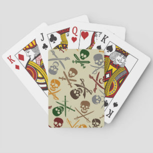 Pirate Skulls with Crossed Swords Playing Cards
