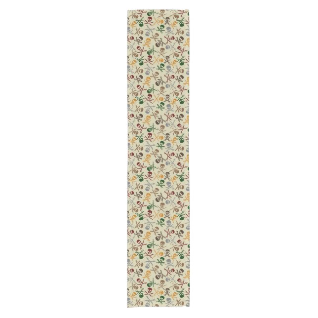 Pirate Skulls with Crossed Swords Short Table Runner (Front)