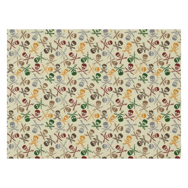 Pirate Skulls with Crossed Swords Tablecloth (Front (Horizontal))
