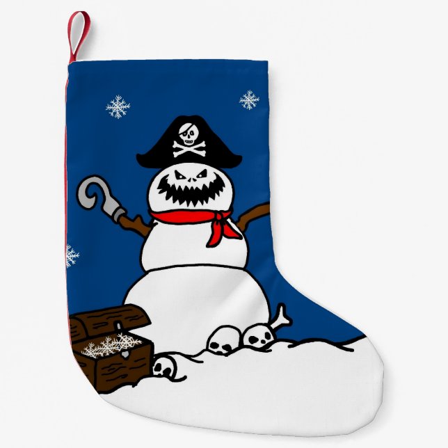 Pirate Snowman Christmas Stocking (Front)