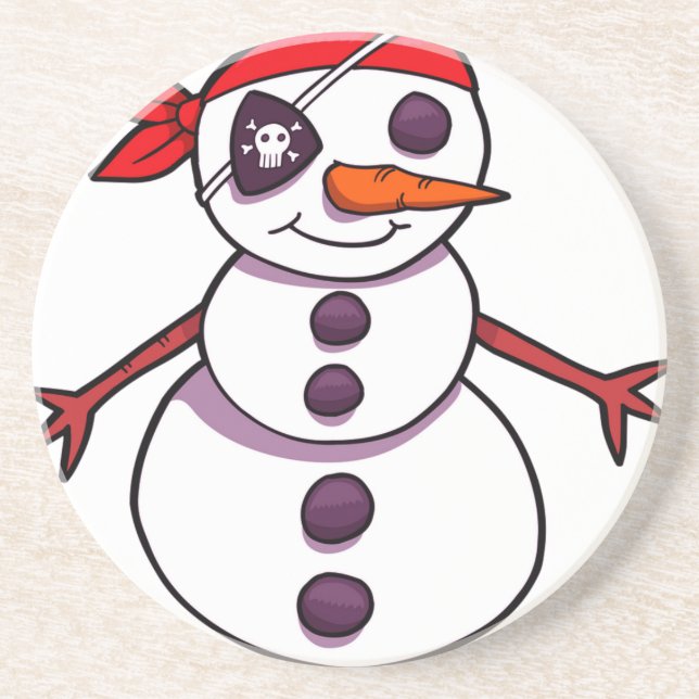 pirate snowman merry Christmas Coaster (Front)