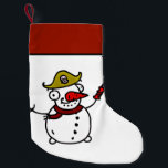 pirate snowman merry Christmas Small Christmas Stocking<br><div class="desc">pirate snowman merry Christmas</div>