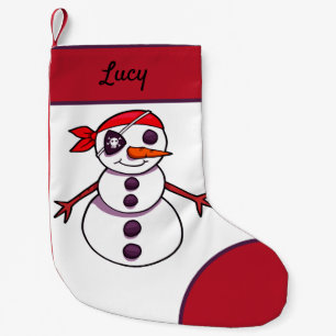 pirate snowman merry Christmas Small Christmas Stocking