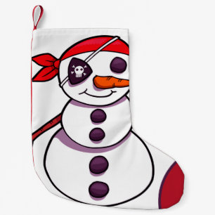 pirate snowman merry Christmas Small Christmas Stocking