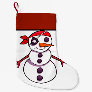 pirate snowman merry Christmas Small Christmas Stocking