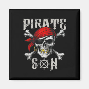 Pirate Son Jolly Roger Flag And Skull Crossbones H Magnet