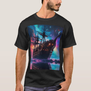 Pirate SpaceShip Lands on Another Planet T-Shirt