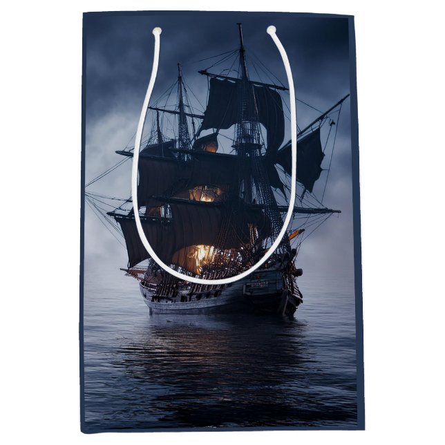 Pirate Spanish Galleon Ship  Medium Gift Bag (Front)