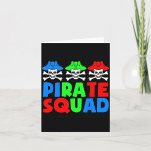Pirate squad cute pirates skull halloween pirate card