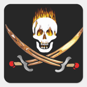 pirate square sticker