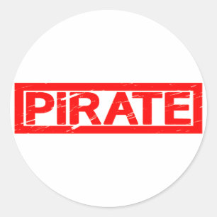 Pirate Stamp Classic Round Sticker