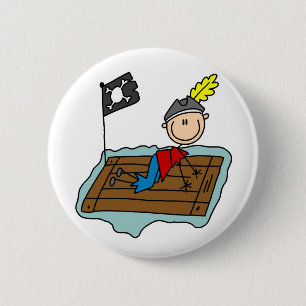 Pirate Stick Figure Button
