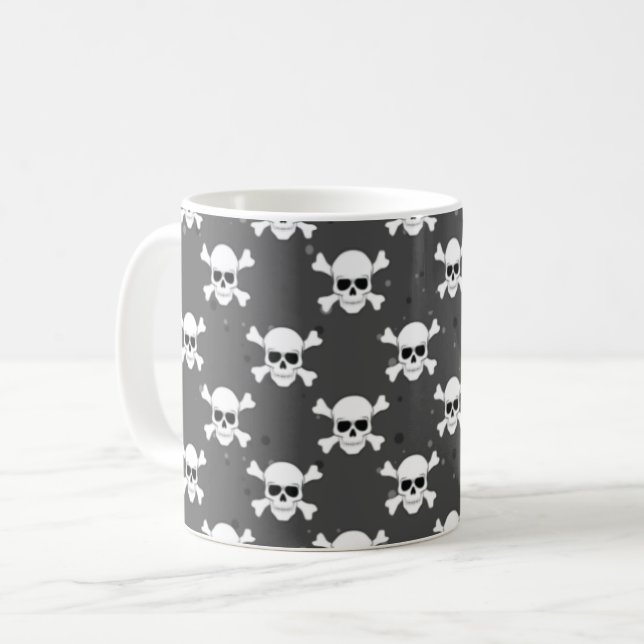Pirate Style - Skull Pattern  Coffee Mug (Front Left)