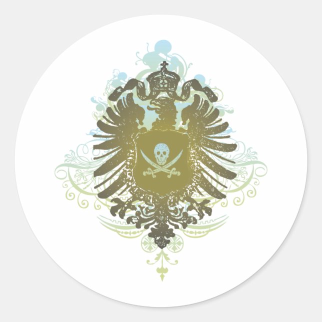 Pirate Symbol Classic Round Sticker (Front)