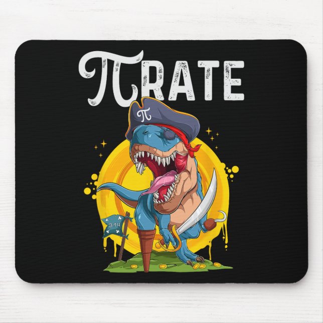 Pirate T-rex Pi Rate Dino Pi Rate Math Geek Funny  Mouse Mat (Front)